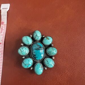 Turquoise & Sterling Silver Women's Broach or Pendant NWOT
